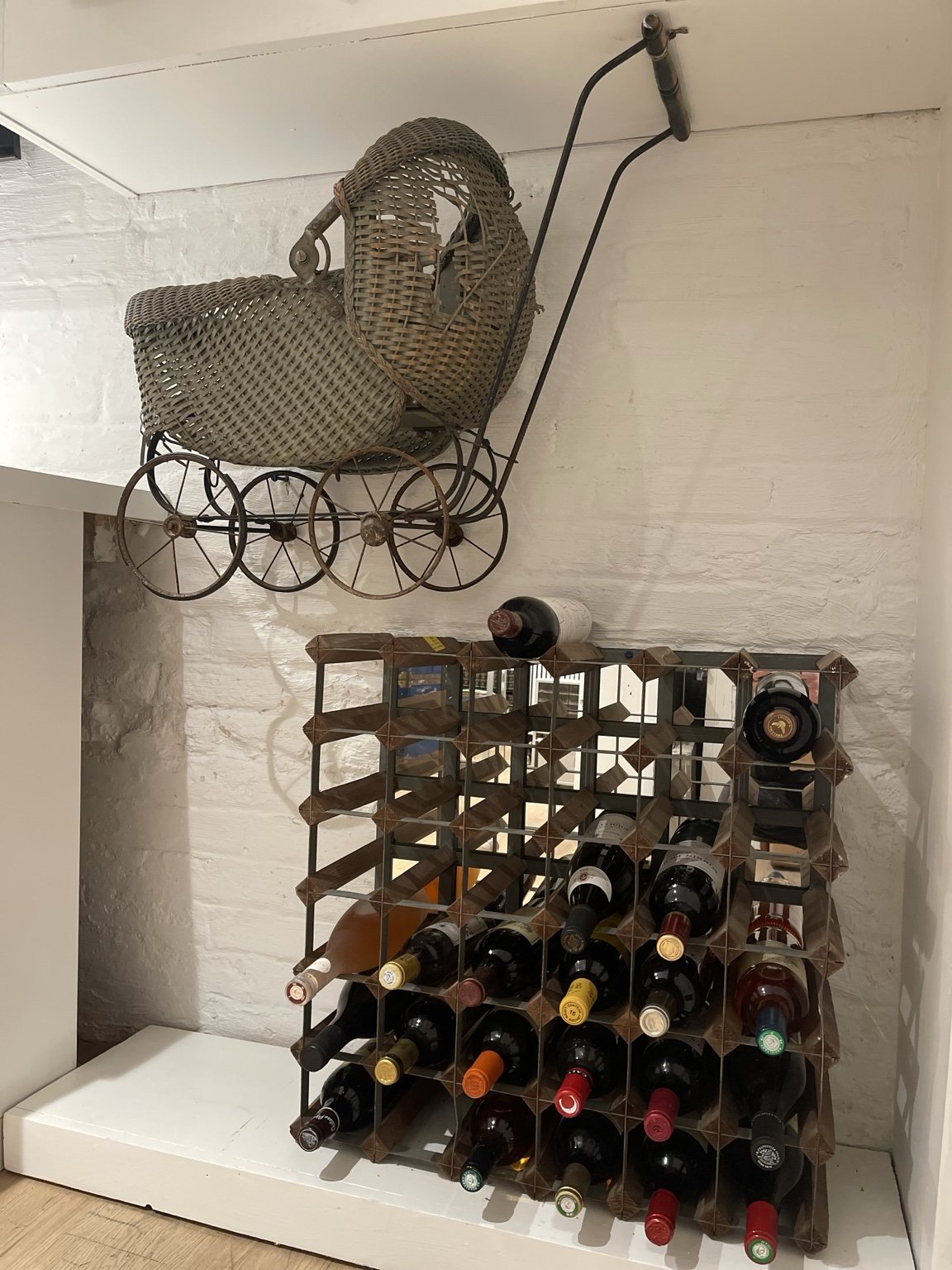 An antique carriage becomes part of the display.