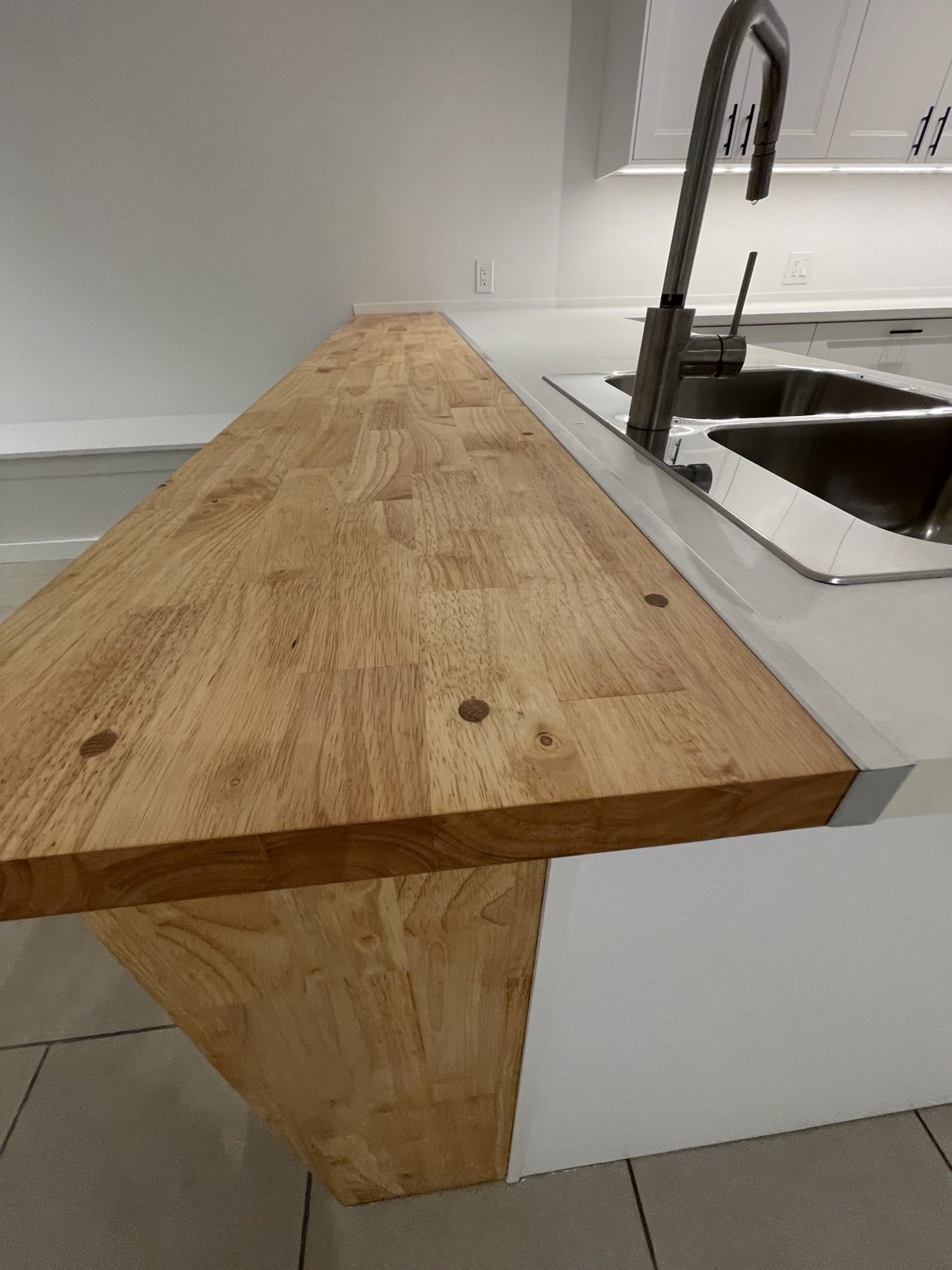 A closer look at the fitted kitchen finishes.
